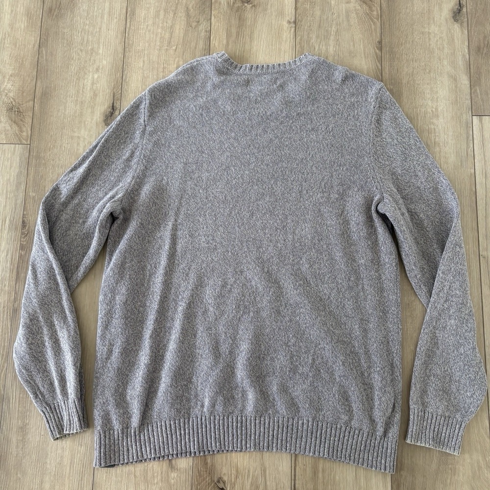 Eddie Bauer Sweater Mens XLT Gray Solid Cotton Crewneck Knit Pullover Casual - Picture 7 of 7
